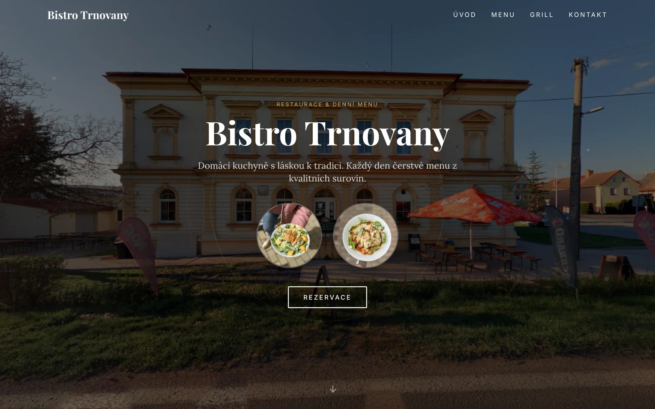 Bistro Trnovany — web pro rodinnou restauraci s denním menu