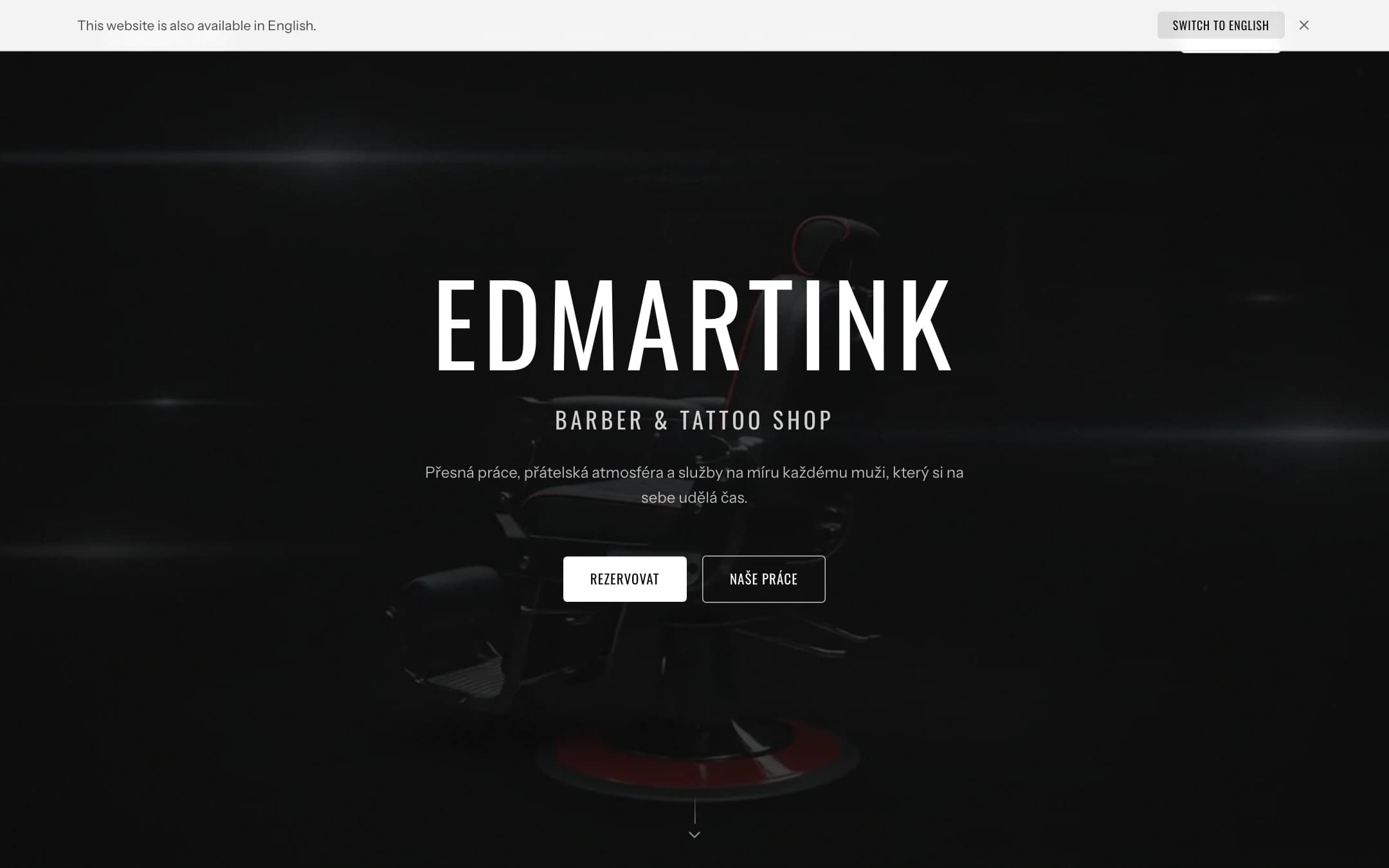 EdMartink — multi-pobočkový web pro barber a tattoo shop