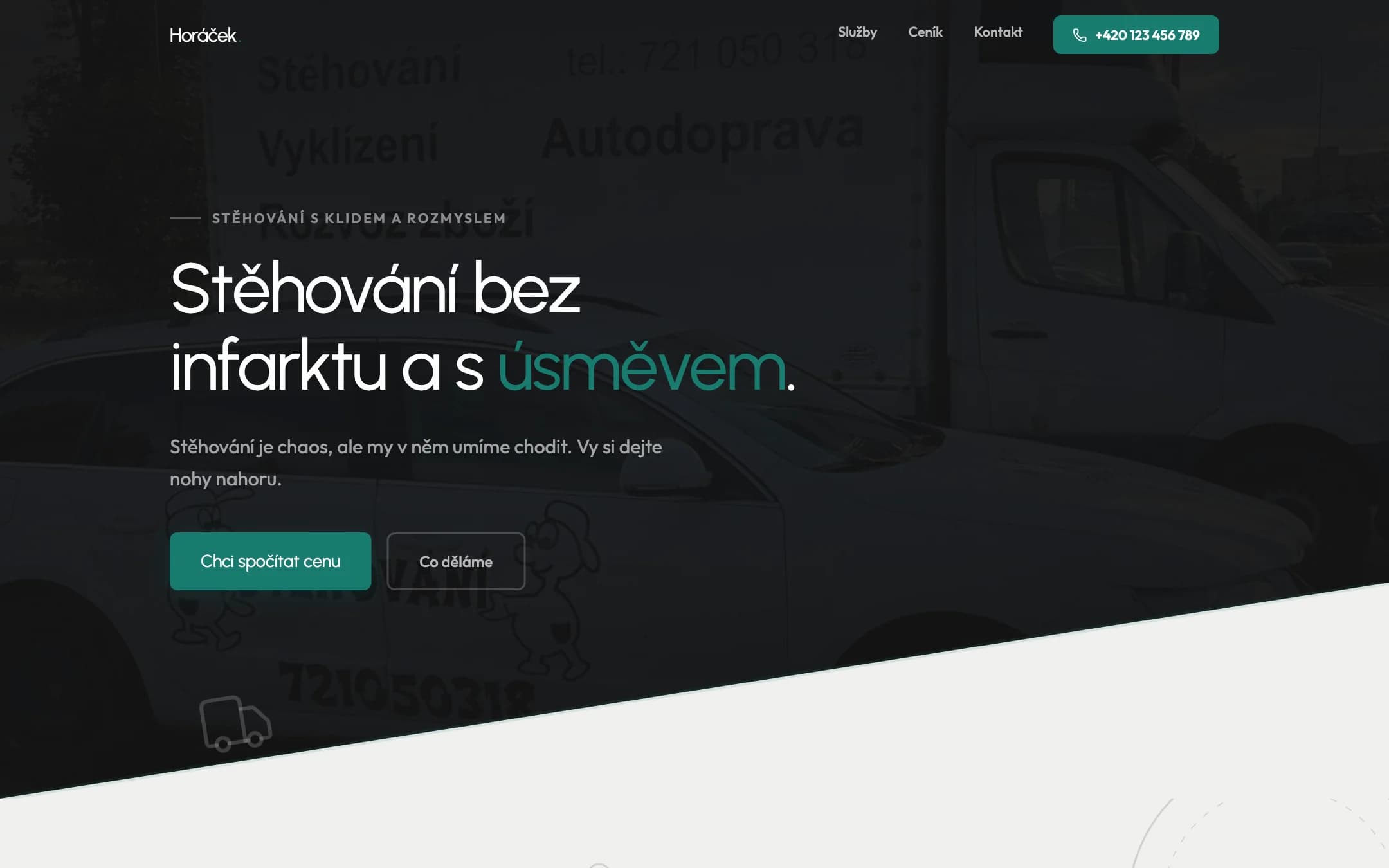Stěhování Horáček Horecký — web pro lokálního stěhováka